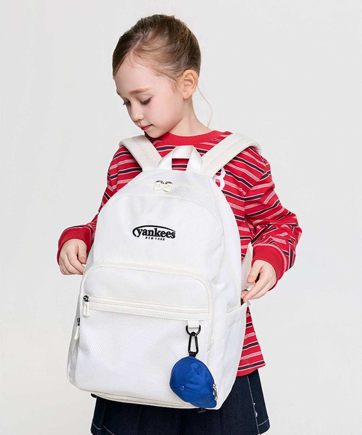 엠엘비 키즈(MLB KIDS) 메쉬 루키 백팩 NY (Cream)