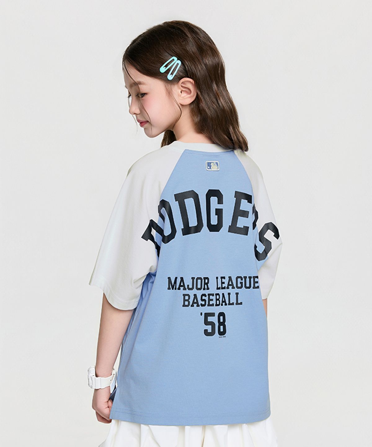 엠엘비 키즈(MLB KIDS) 스포티브 바시티 라글란 티셔츠 LA (L.Blue)