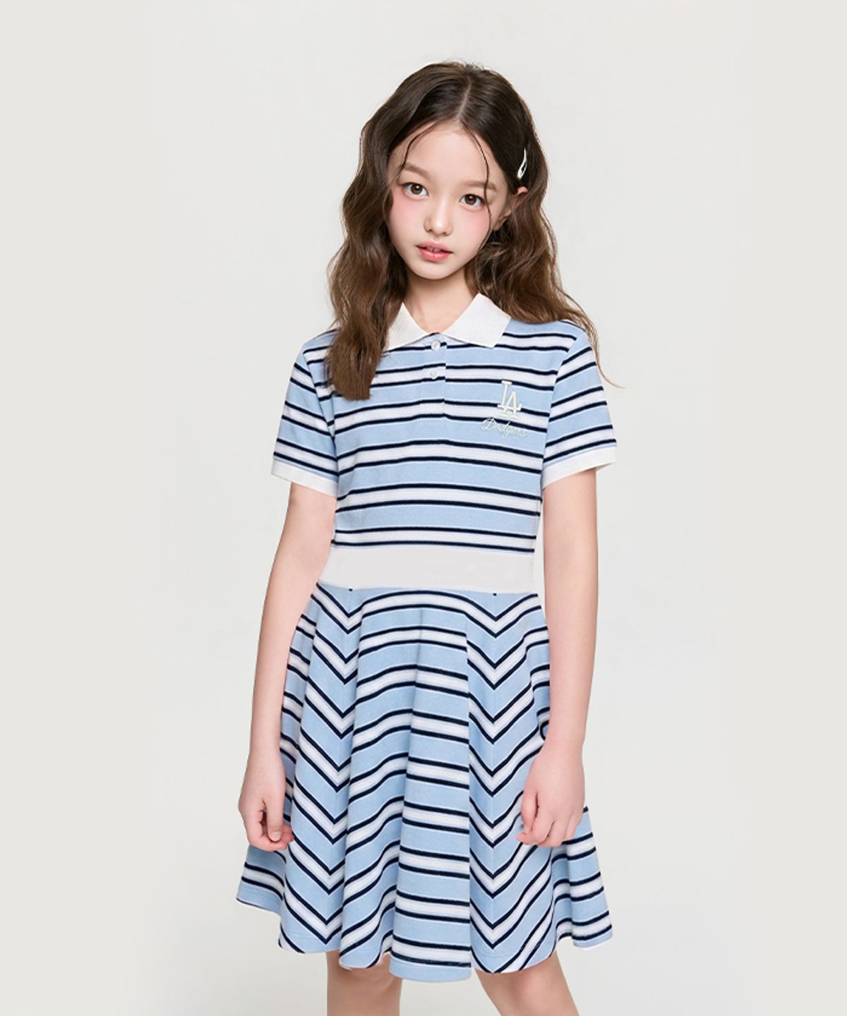 엠엘비 키즈(MLB KIDS) 바시티 피케 원피스 LA (L.Blue)