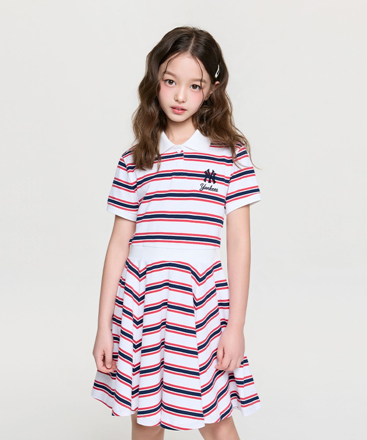 엠엘비 키즈(MLB KIDS) 바시티 피케 원피스 NY (Navy)