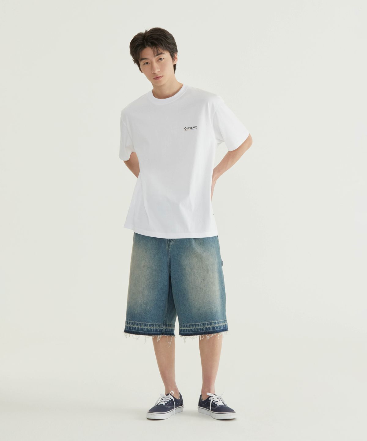 커버낫(COVERNAT) 쿨 코튼 플래그 그래픽 티셔츠 헤더 그레이