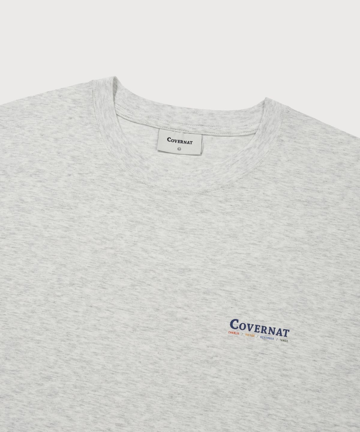 커버낫(COVERNAT) 쿨 코튼 플래그 그래픽 티셔츠 헤더 그레이