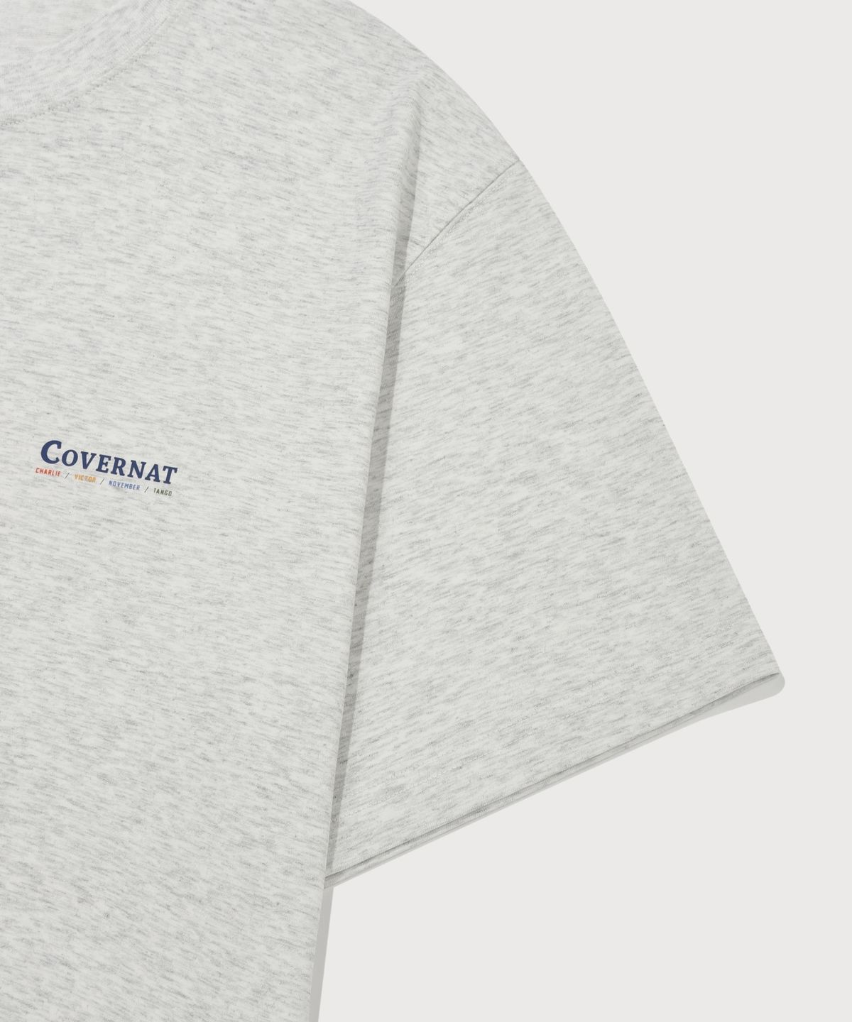 커버낫(COVERNAT) 쿨 코튼 플래그 그래픽 티셔츠 헤더 그레이