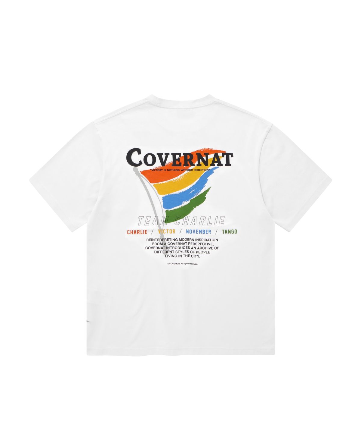 커버낫(COVERNAT) 쿨 코튼 플래그 그래픽 티셔츠 화이트