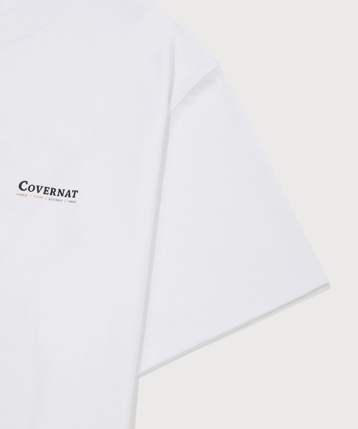 커버낫(COVERNAT) 쿨 코튼 플래그 그래픽 티셔츠 화이트
