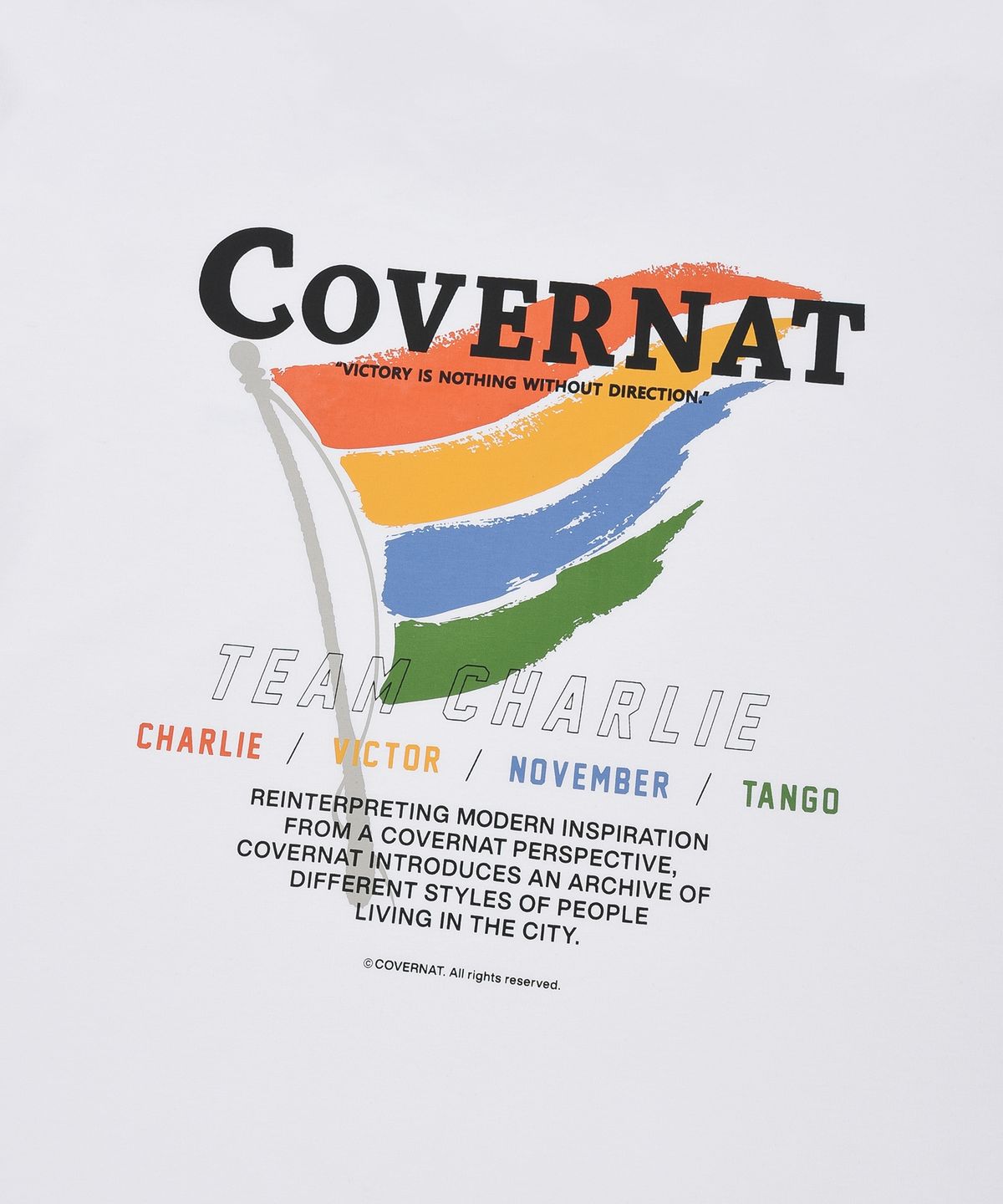 커버낫(COVERNAT) 쿨 코튼 플래그 그래픽 티셔츠 화이트