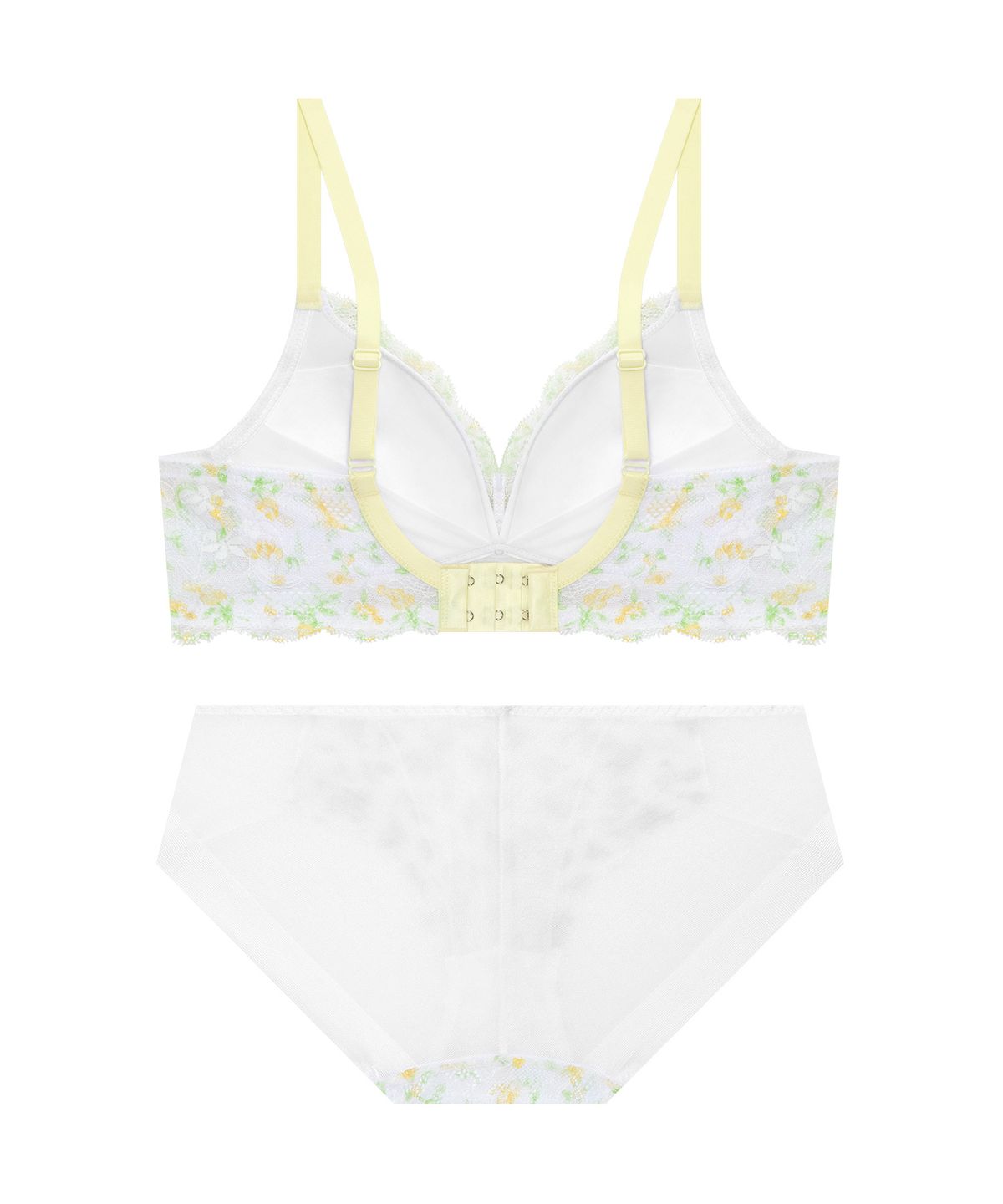 엘르이너웨어(ELLE INNERWEAR) 파스텔 플라워 레이스 노와이어 브라 팬티 세트