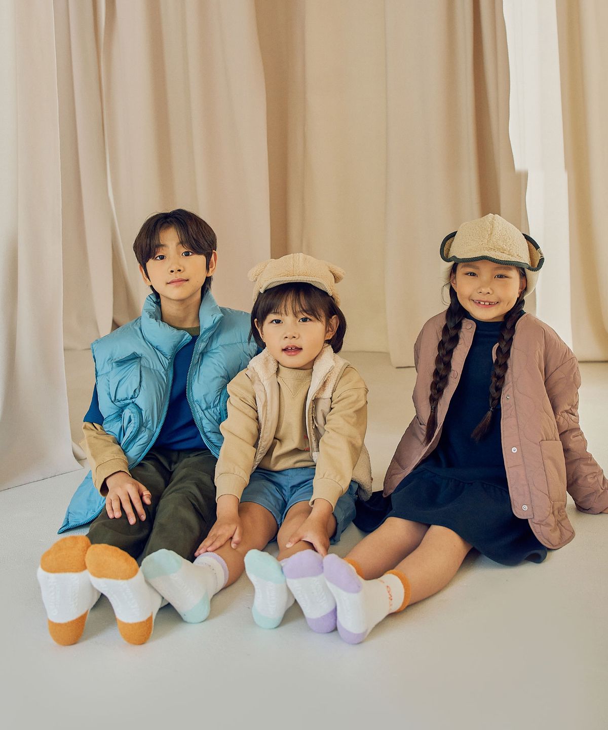 아웃도어 프로덕츠 키즈(OUTDOOR PRODUCTS KIDS) 소프트 웜 중목 양말 3족