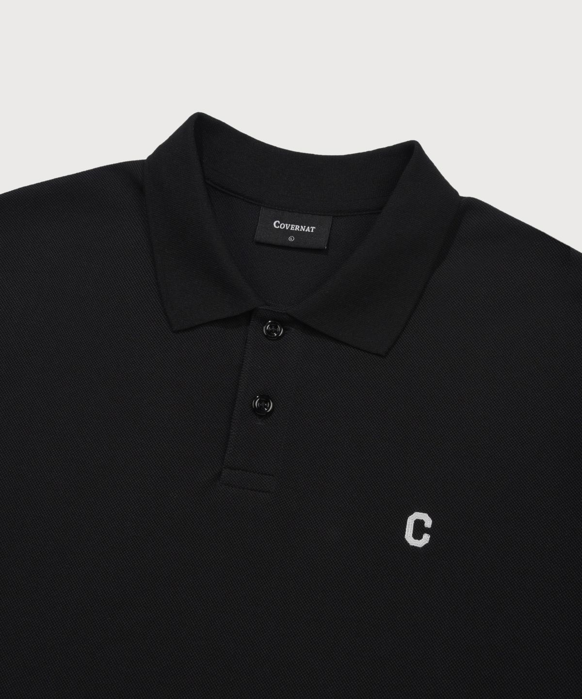 커버낫(COVERNAT) C 로고 쿨 피케 티셔츠 블랙