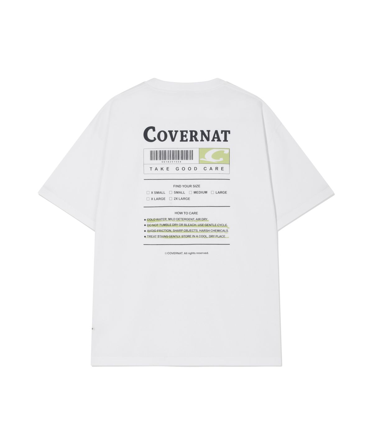 커버낫(COVERNAT) 수피마 라벨 그래픽 티셔츠 화이트