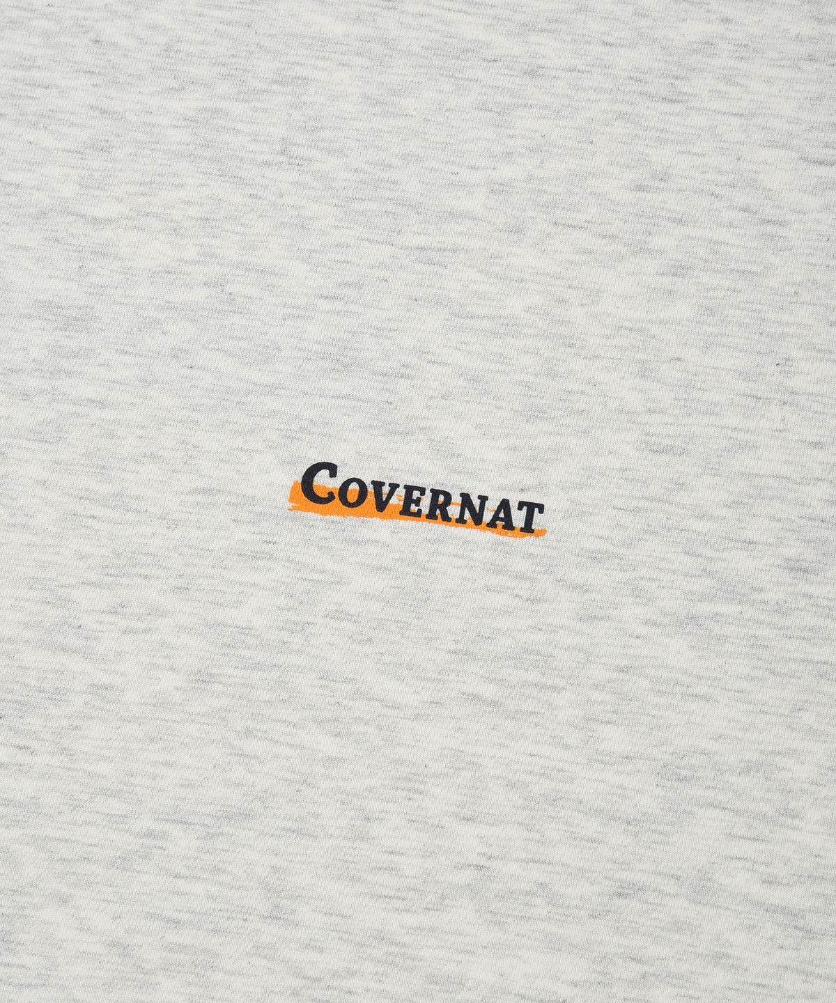 커버낫(COVERNAT) 수피마 라벨 그래픽 티셔츠 헤더 그레이