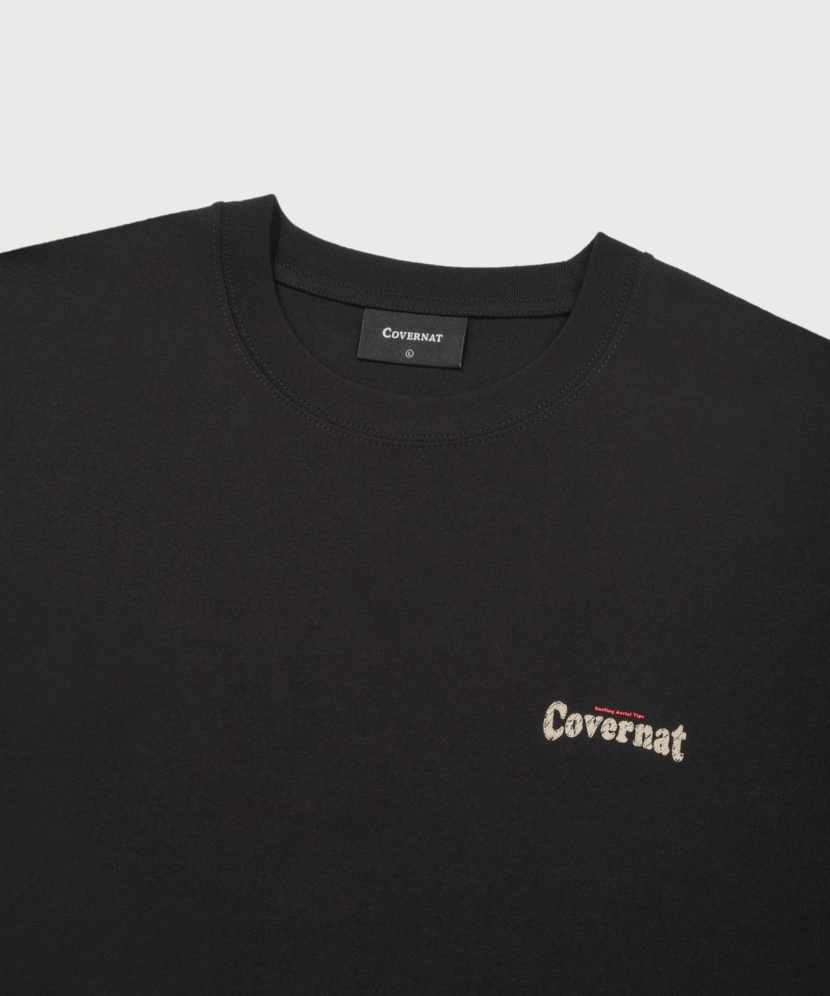 커버낫(COVERNAT) 쿨 코튼 서핑 모션 그래픽 티셔츠 블랙