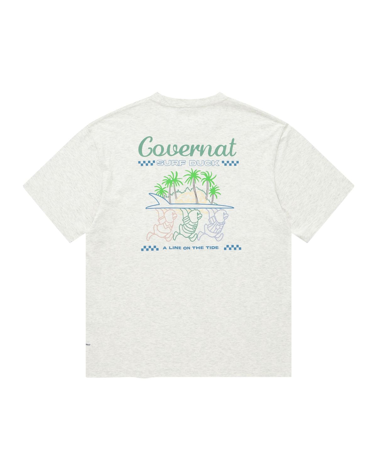 커버낫(COVERNAT) 쿨 코튼 서퍼 덕 그래픽 티셔츠 오트밀