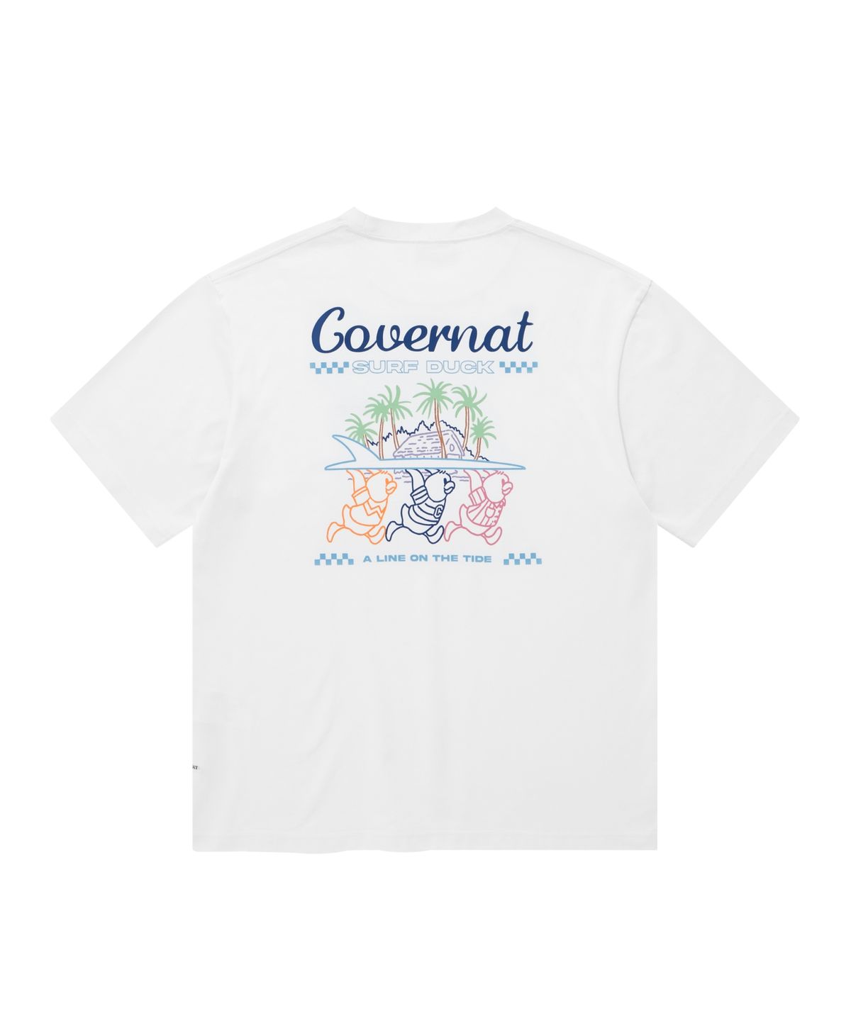 커버낫(COVERNAT) 쿨 코튼 서퍼 덕 그래픽 티셔츠 화이트