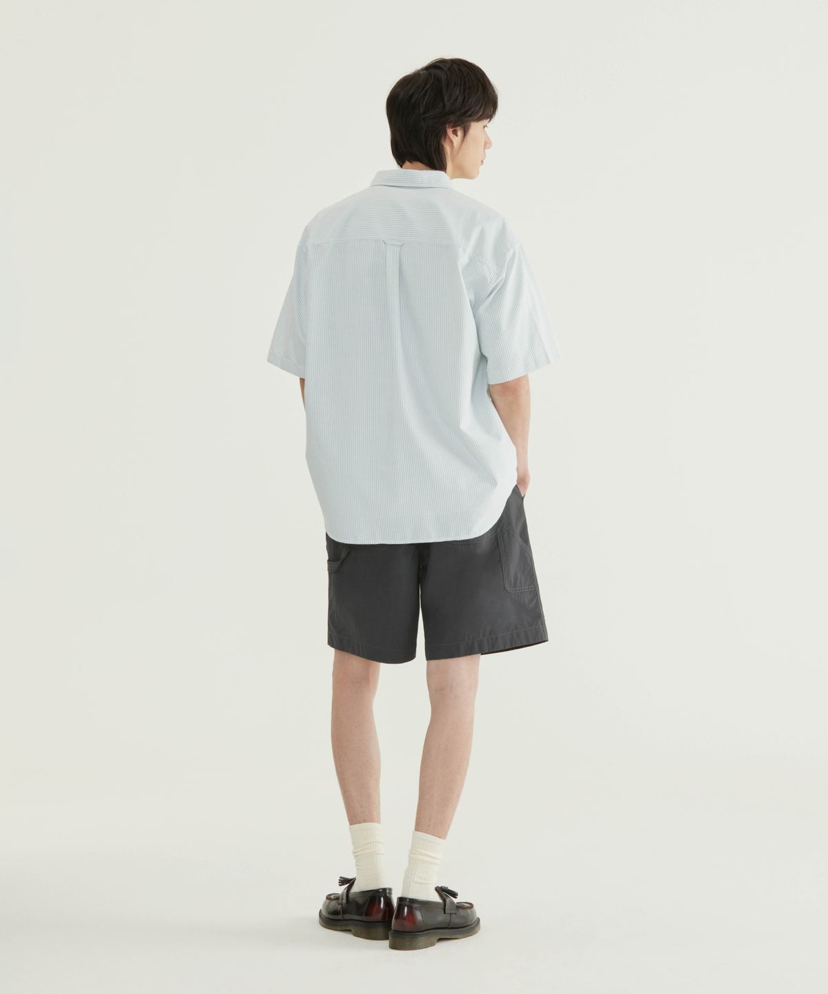 커버낫(COVERNAT) 쿨맥스® C 로고 옥스포드 스트라이프 하프 셔츠 그린