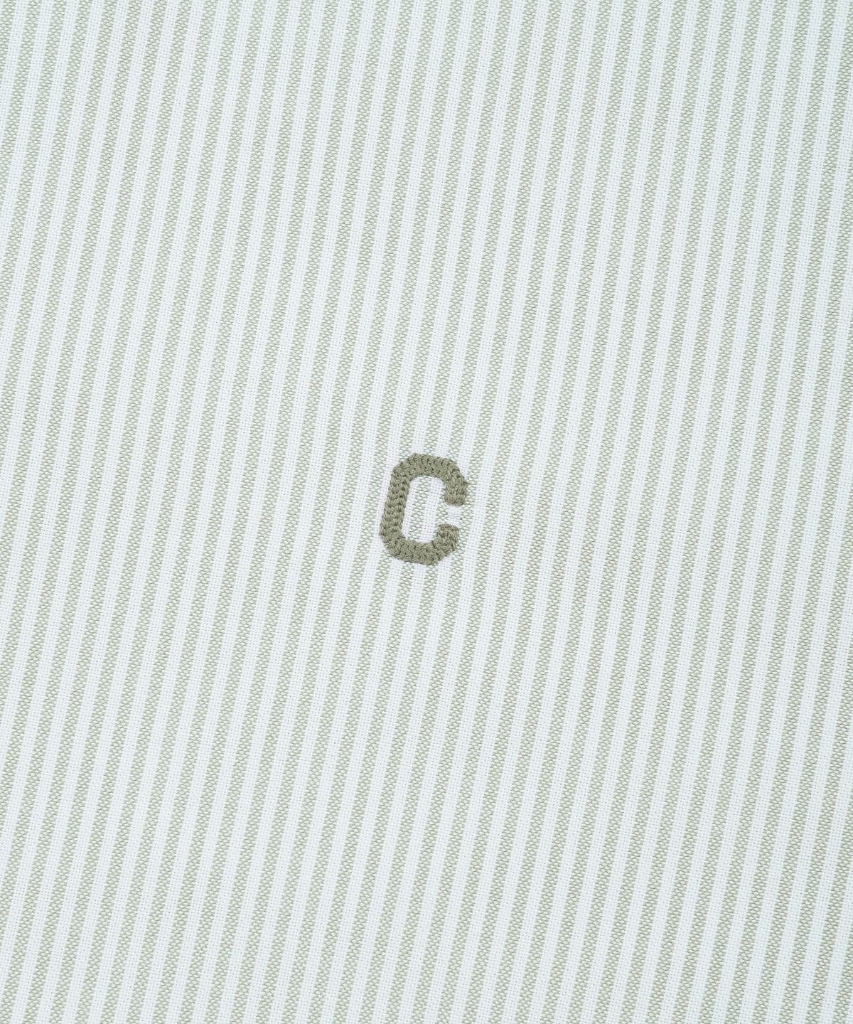 커버낫(COVERNAT) 쿨맥스® C 로고 옥스포드 스트라이프 하프 셔츠 그린