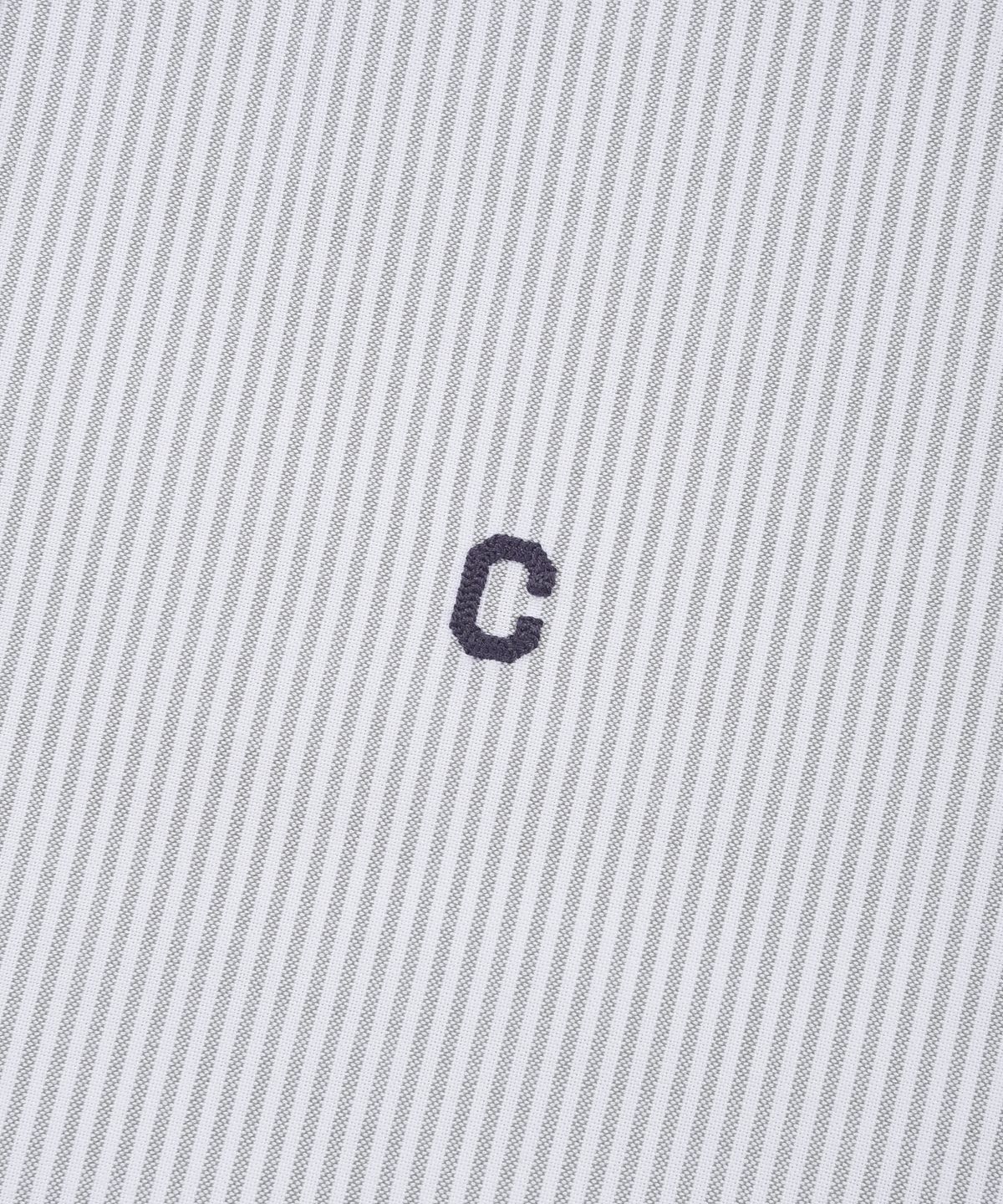 커버낫(COVERNAT) 쿨맥스® C 로고 옥스포드 스트라이프 하프 셔츠 그레이