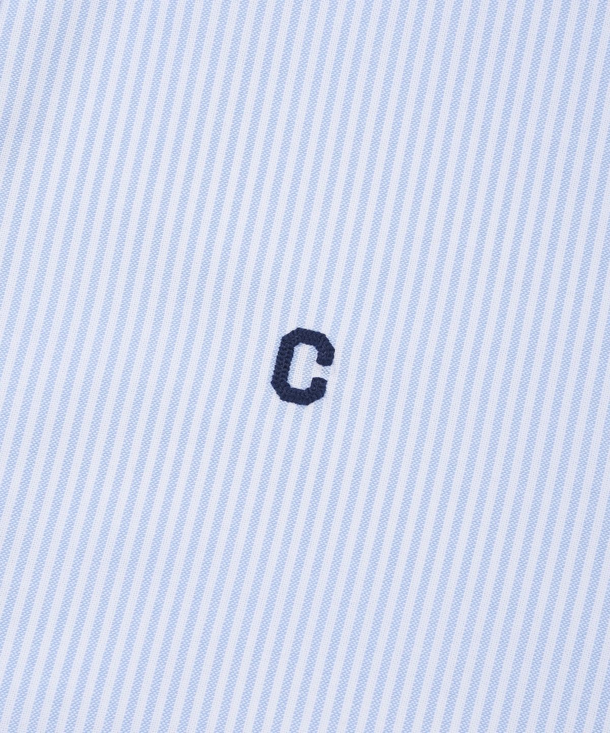 커버낫(COVERNAT) 쿨맥스® C 로고 옥스포드 스트라이프 하프 셔츠 블루