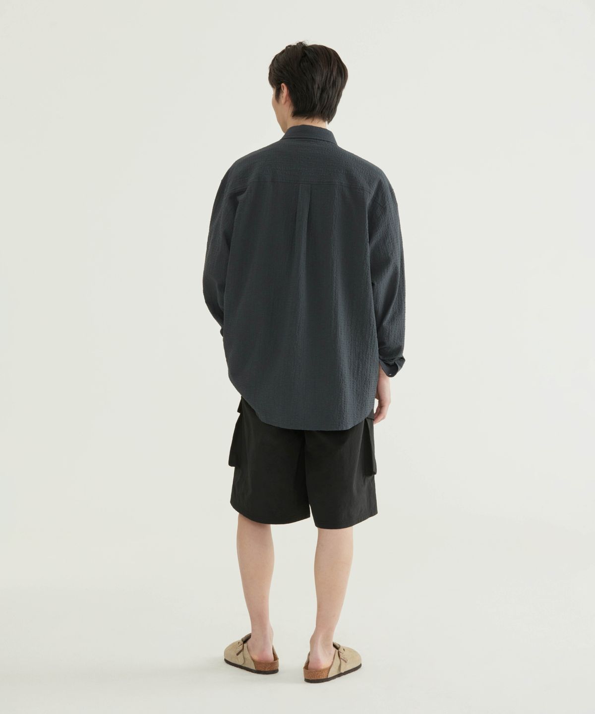 커버낫(COVERNAT) 시어서커 셔츠 차콜