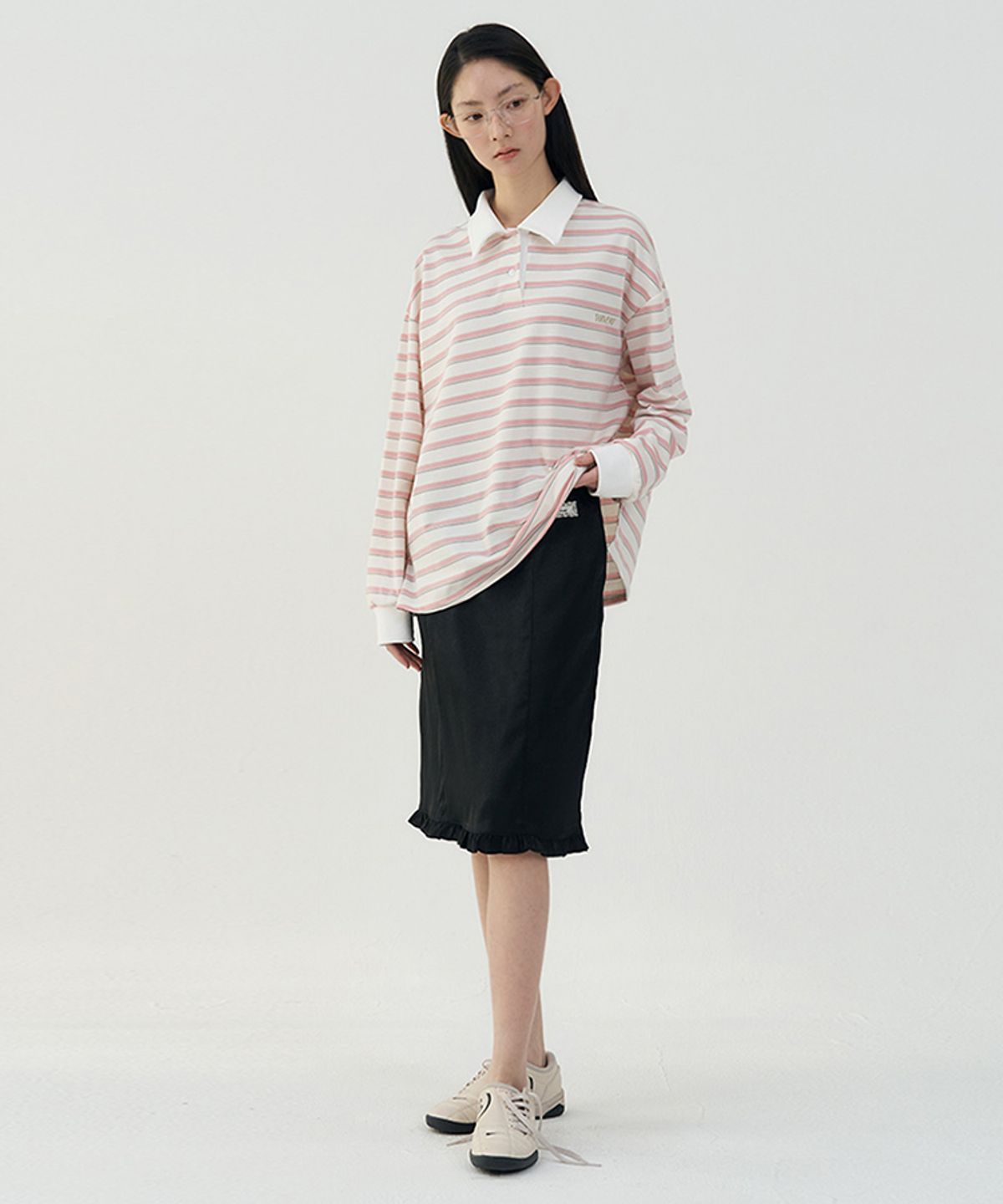 타버트(TARVERT) Diary Frill Midi Skirt - Black