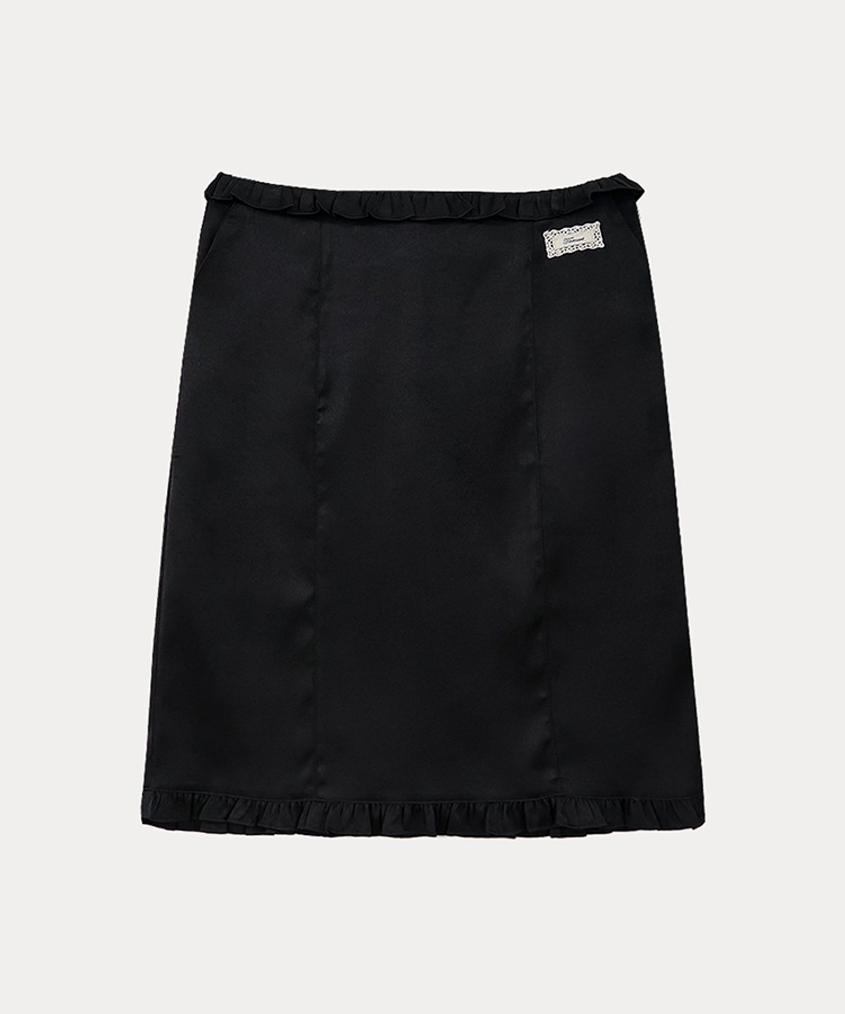 타버트(TARVERT) Diary Frill Midi Skirt - Black