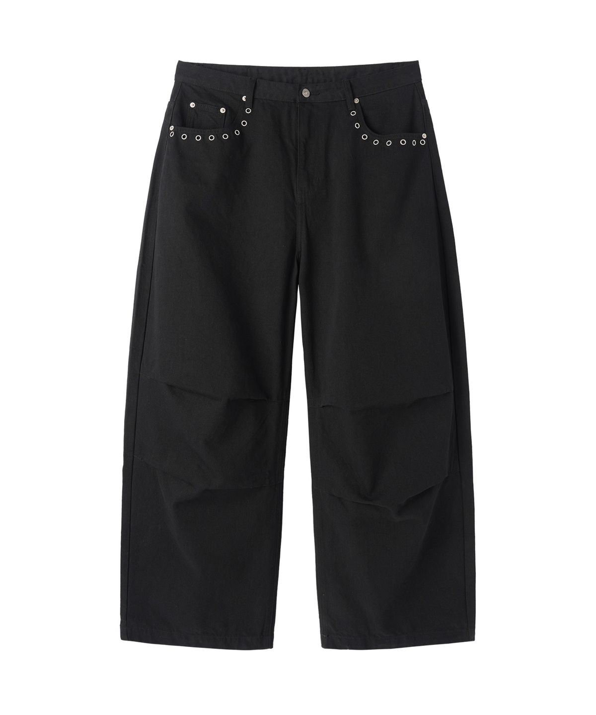 오픈야드(오와이)(OPENYARD(OY)) BULLET TUCK WIDE VOLUME PANTS - BLACK