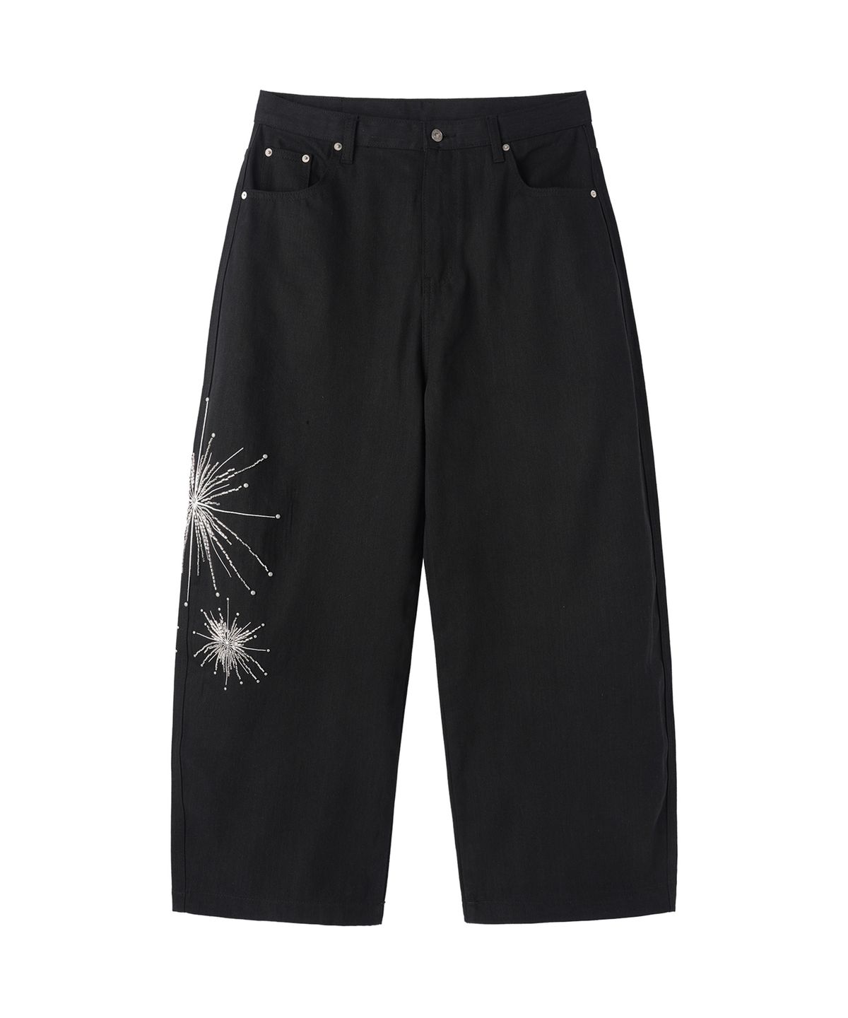 오픈야드(오와이)(OPENYARD(OY)) TWILIGHT BEAD WIDE VOLUME PANTS - BLACK