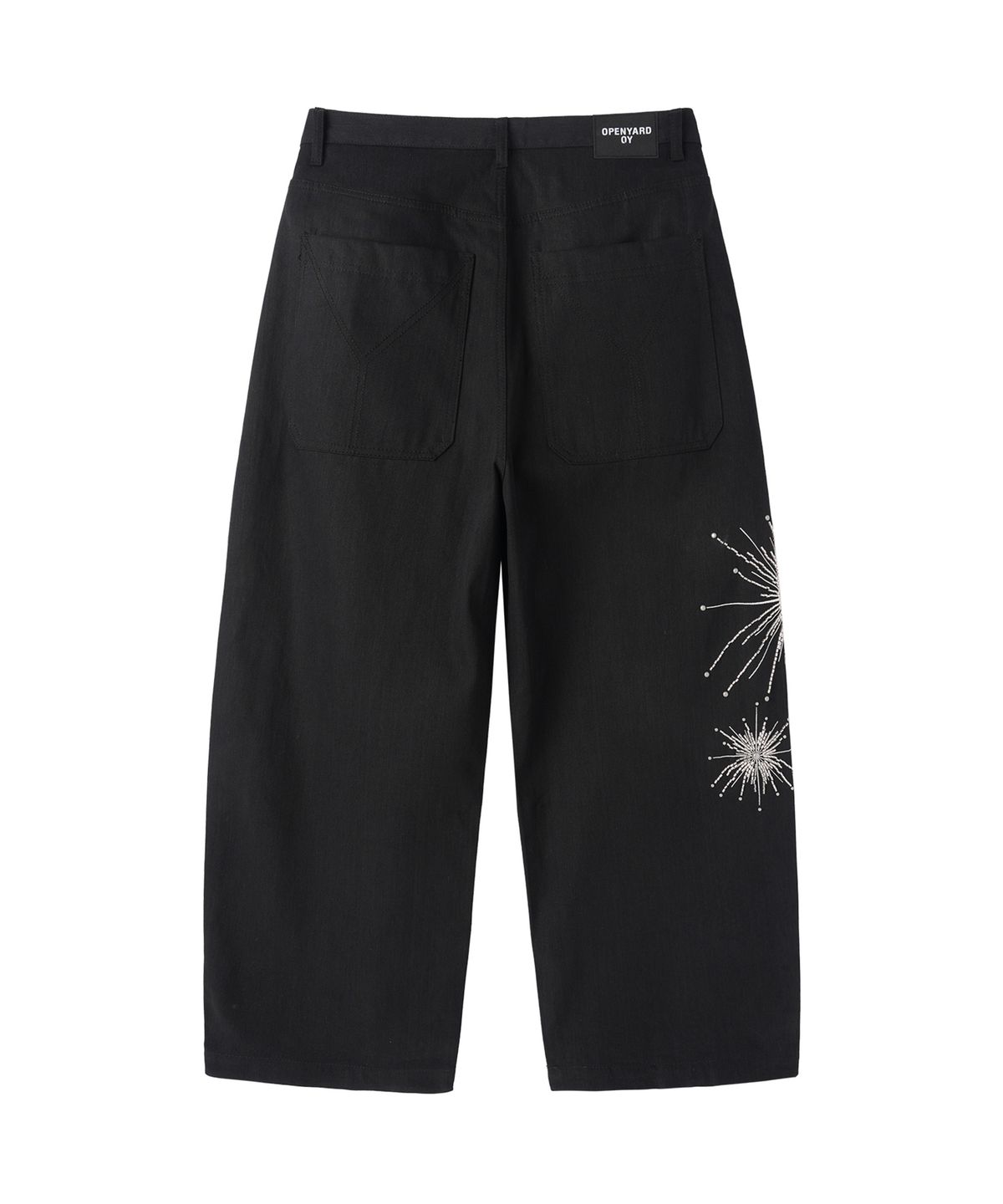 오픈야드(오와이)(OPENYARD(OY)) TWILIGHT BEAD WIDE VOLUME PANTS - BLACK