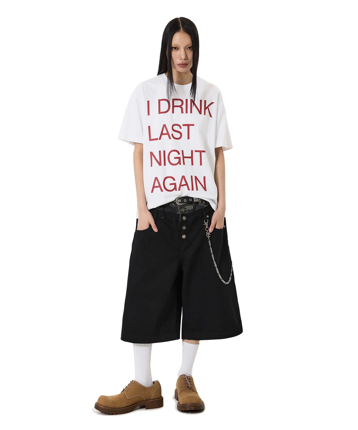 오픈야드(오와이)(OPENYARD(OY)) NEVER SOBER TEE - WHITE