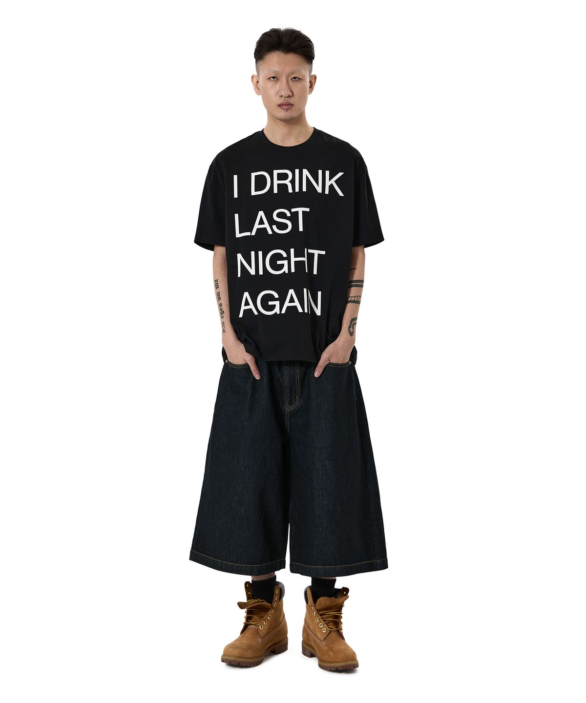 오픈야드(오와이)(OPENYARD(OY)) NEVER SOBER TEE - BLACK