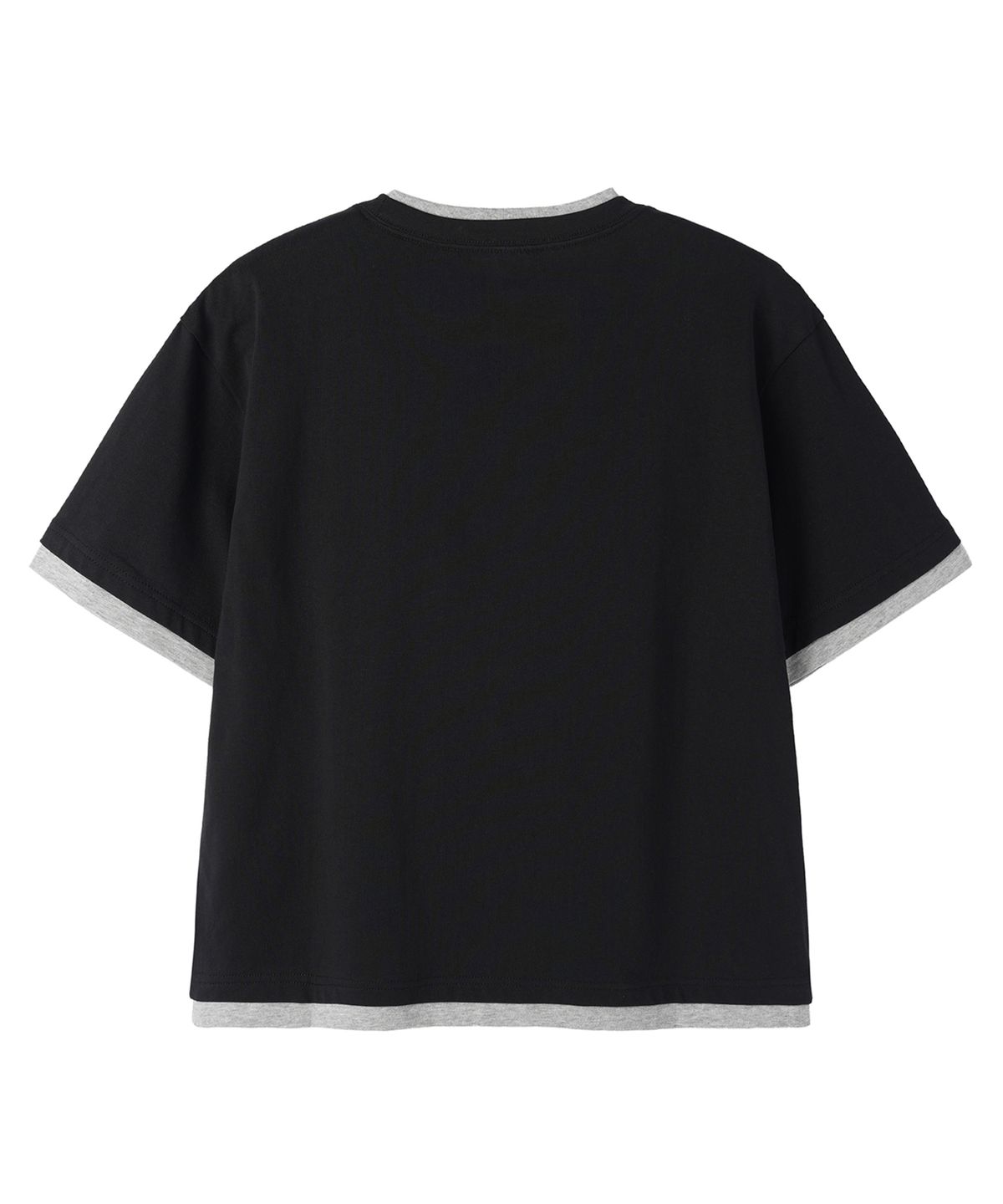 오픈야드(오와이)(OPENYARD(OY)) LAYERED BASIC CROP TEE - BLACK