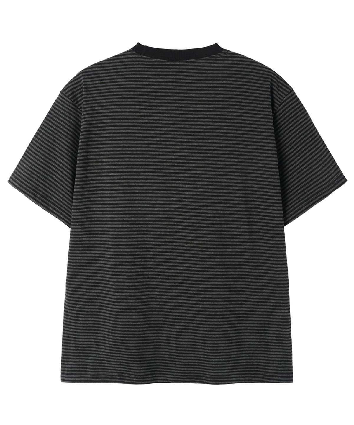 오픈야드(오와이)(OPENYARD(OY)) STRIPE EMBROIDERED LOGO TEE - BLACK