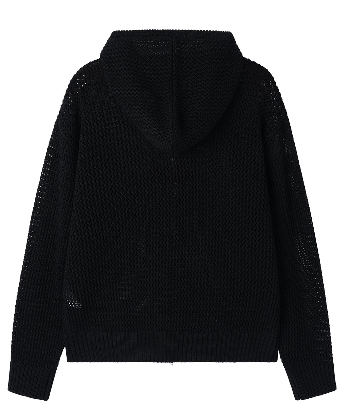 오픈야드(오와이)(OPENYARD(OY)) PRAY HARD KNIT HOODIE ZIP UP - BLACK