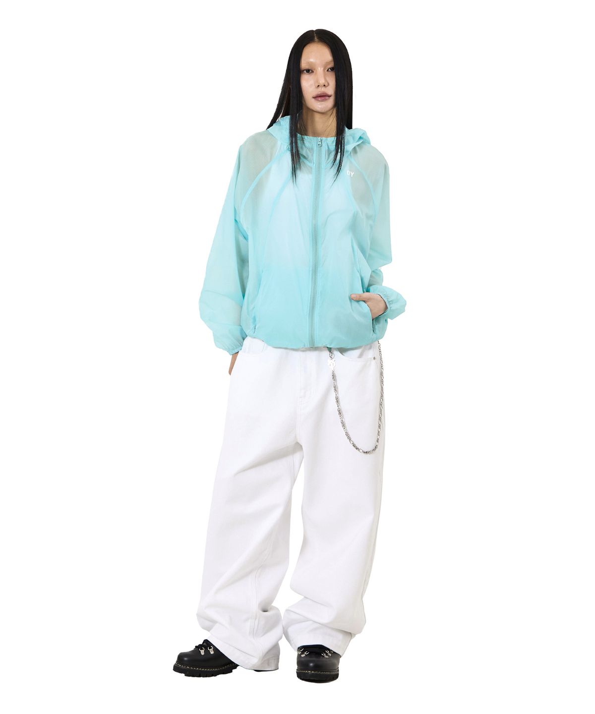 오픈야드(오와이)(OPENYARD(OY)) CURVED SHEER WINDBREAKER - SKY BLUE