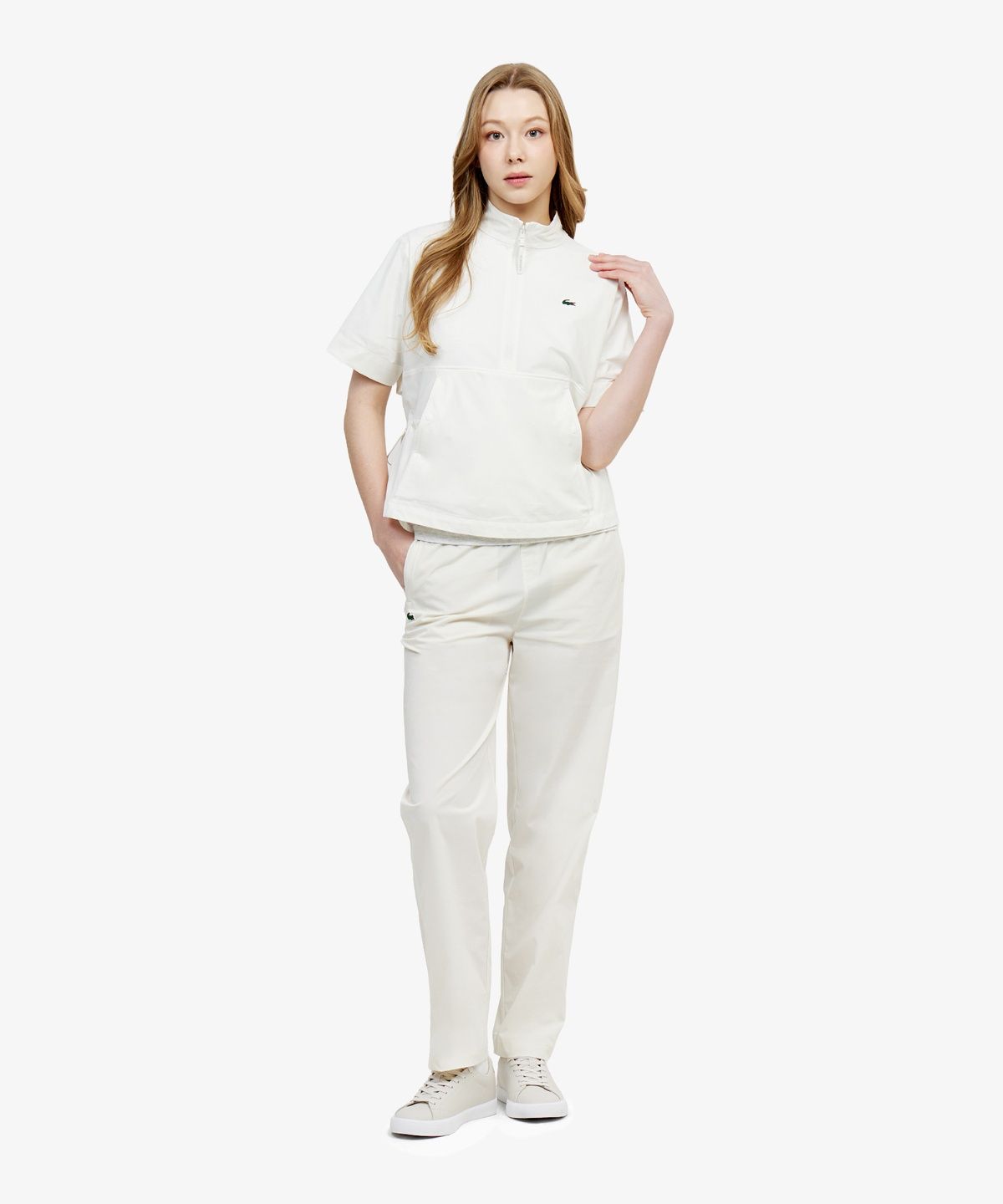 라코스테(LACOSTE) 여성 스트레치 우븐 셋업 테이퍼드 핏 팬츠 XF234E-56G S7G