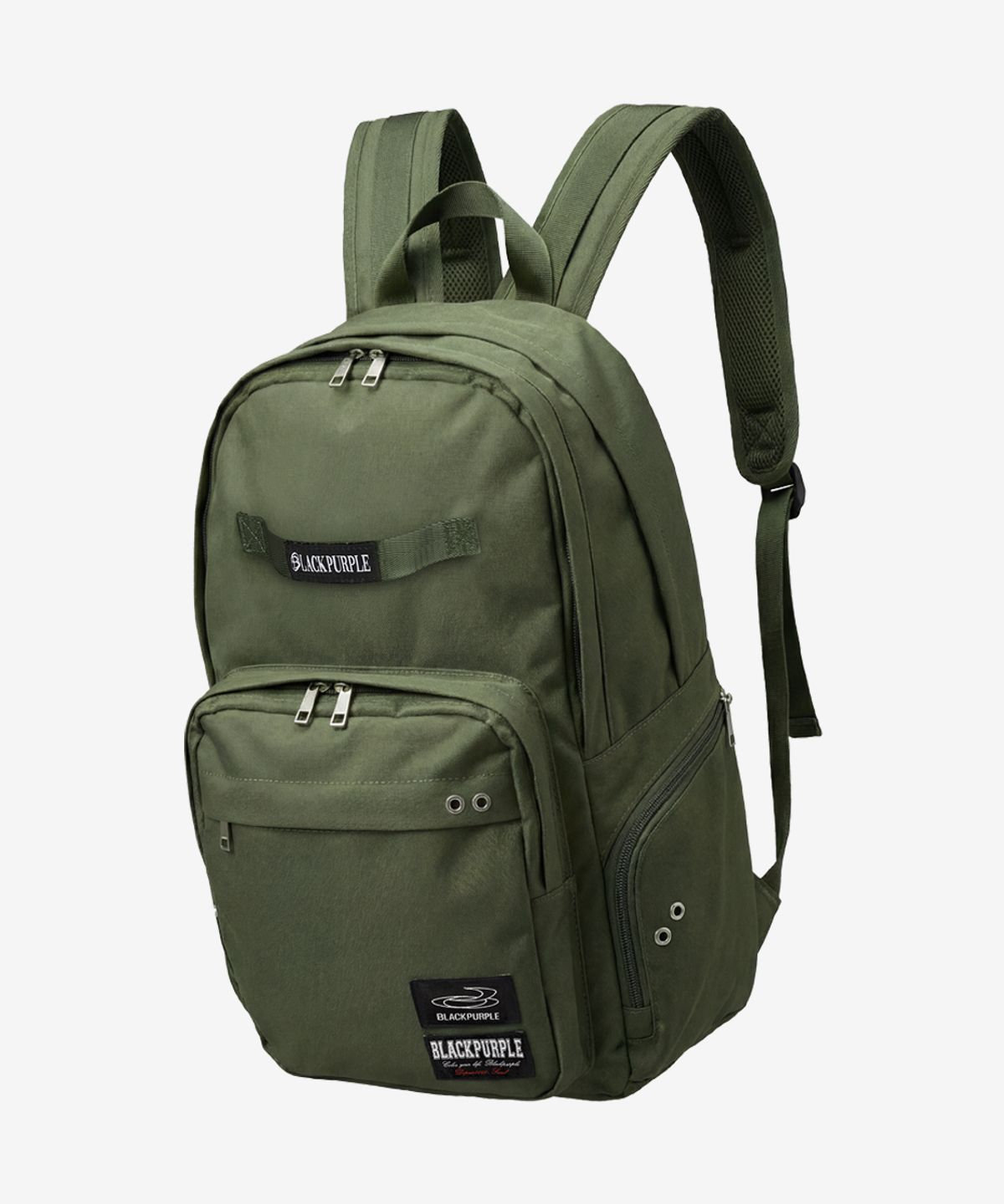 블랙 퍼플(BLACK PURPLE) 패치워크 오버사이즈 백팩_카키 Patchwork Oversize Backpack_Khaki