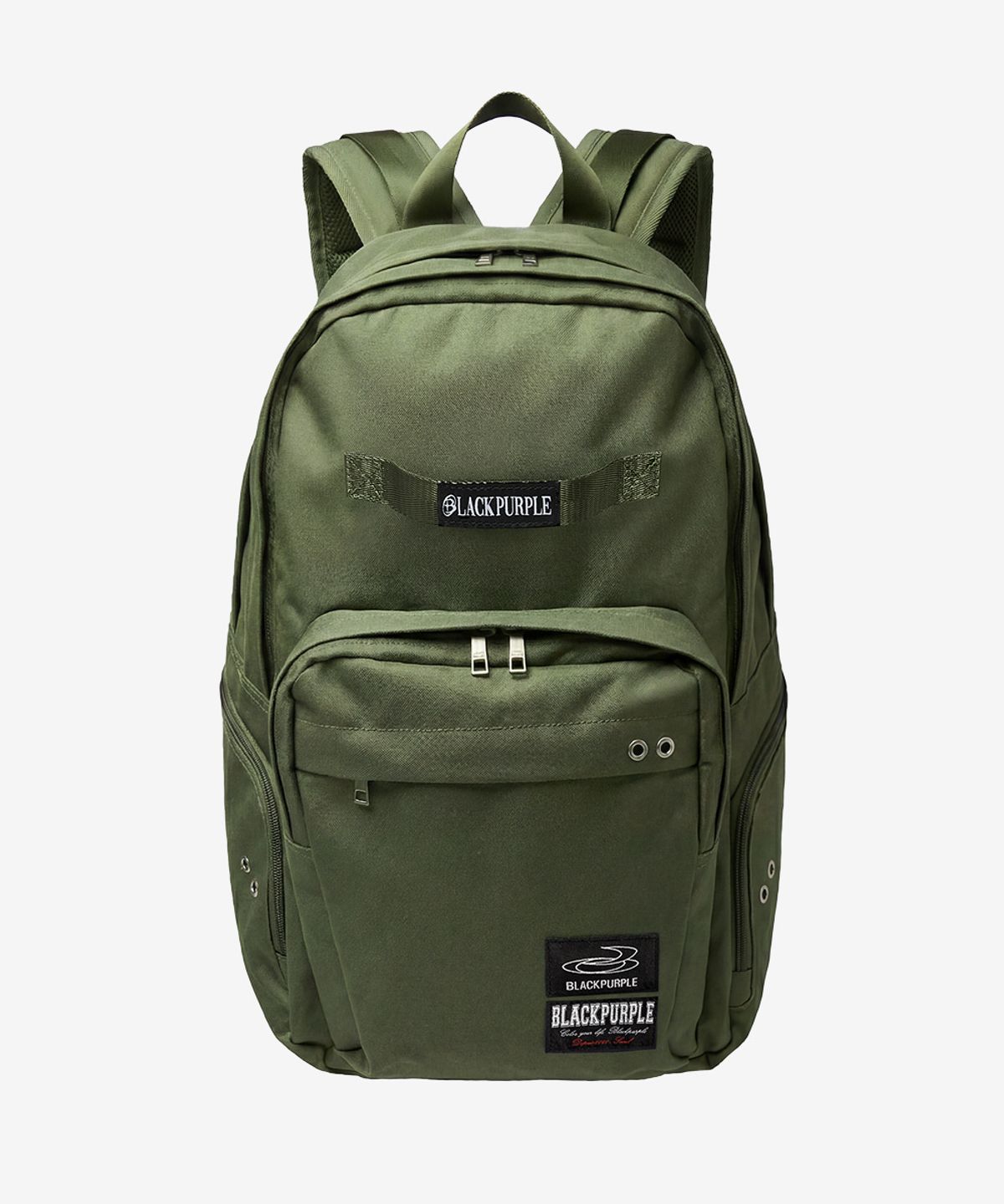 블랙 퍼플(BLACK PURPLE) 패치워크 오버사이즈 백팩_카키 Patchwork Oversize Backpack_Khaki