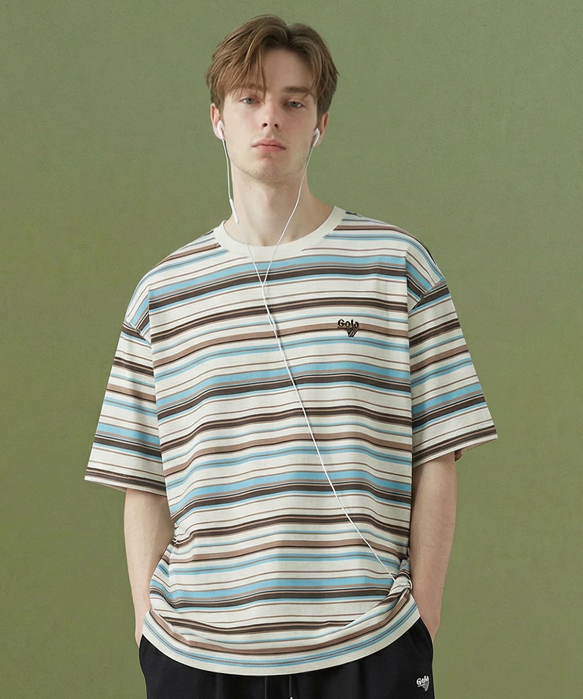골라(GOLA) MULTI STRIPE T-SHIRT [IVORY]