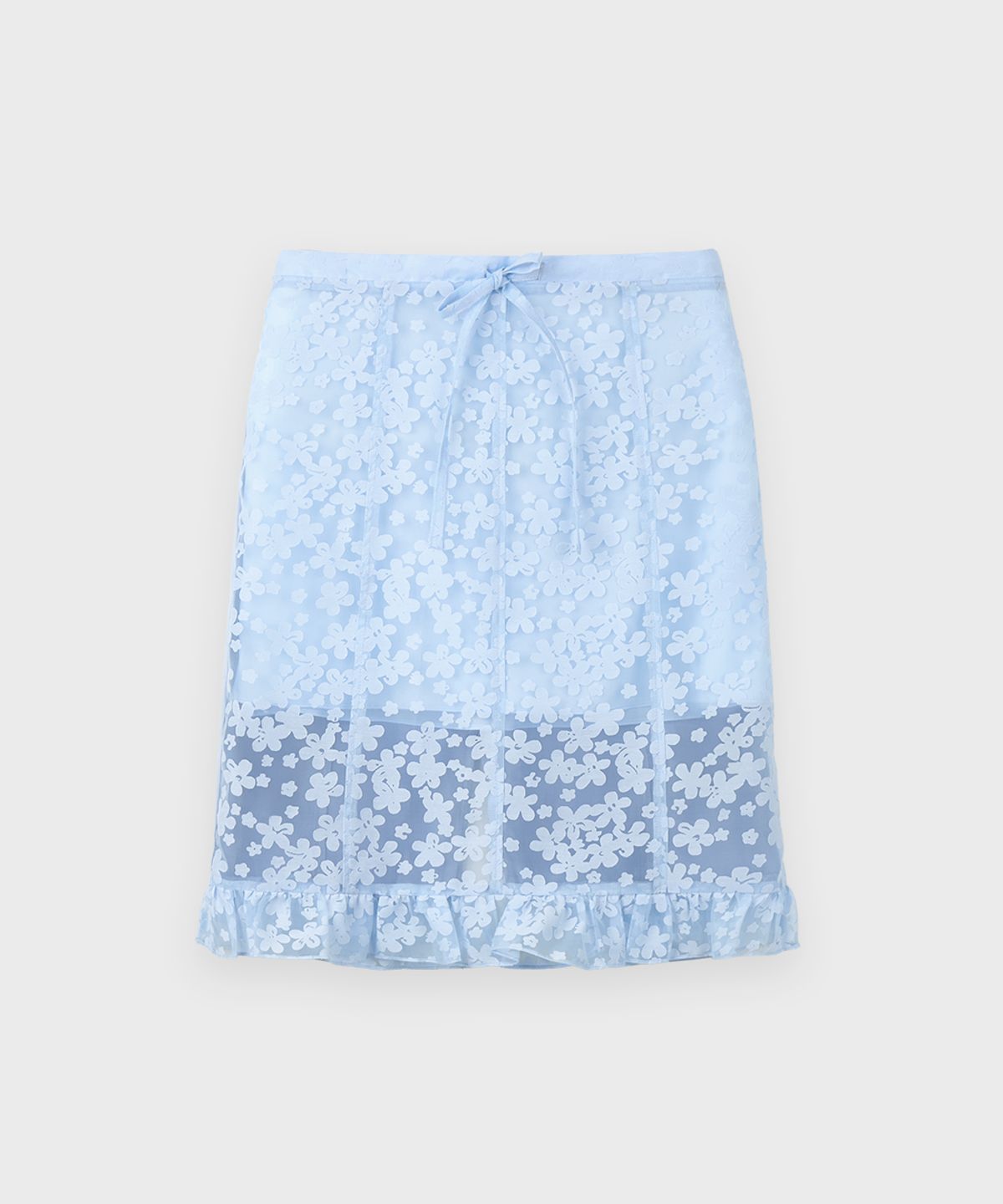 시눈(SINOON) Flower Sheer Skirt (Blue)