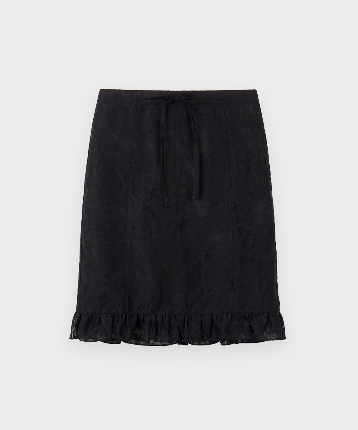 시눈(SINOON) Flower Sheer Skirt (Black)