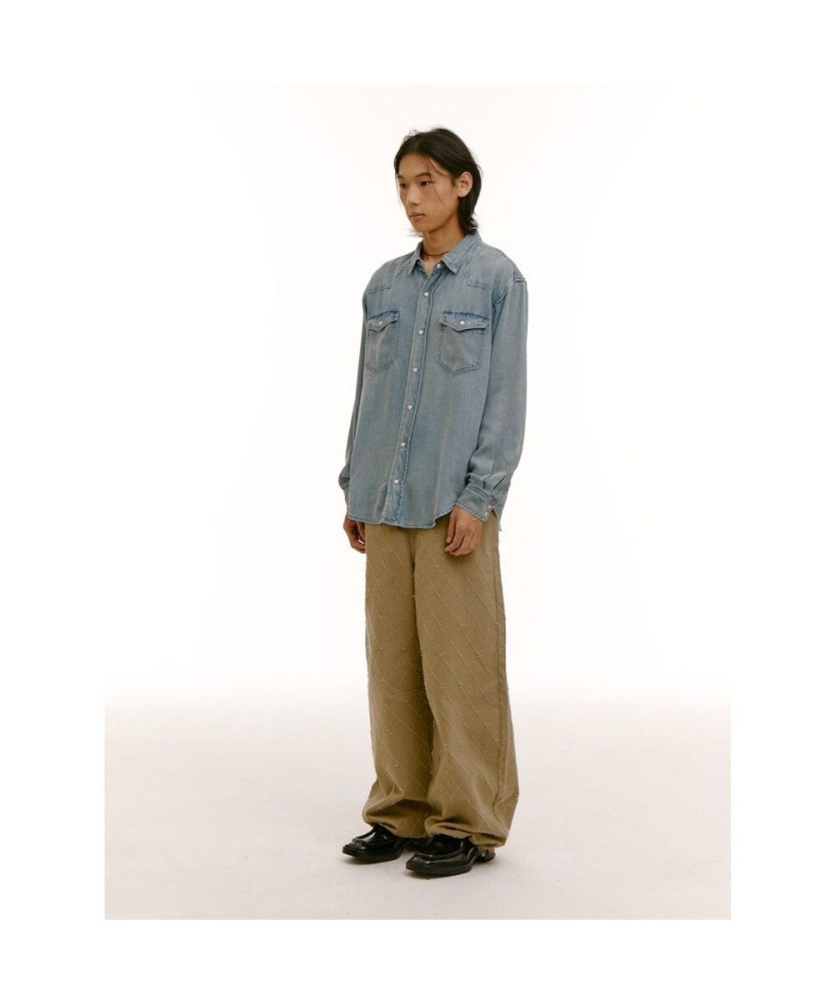 샌드 사운드(SAND SOUND) (UNISEX) 데님 셔츠  스카이 블루