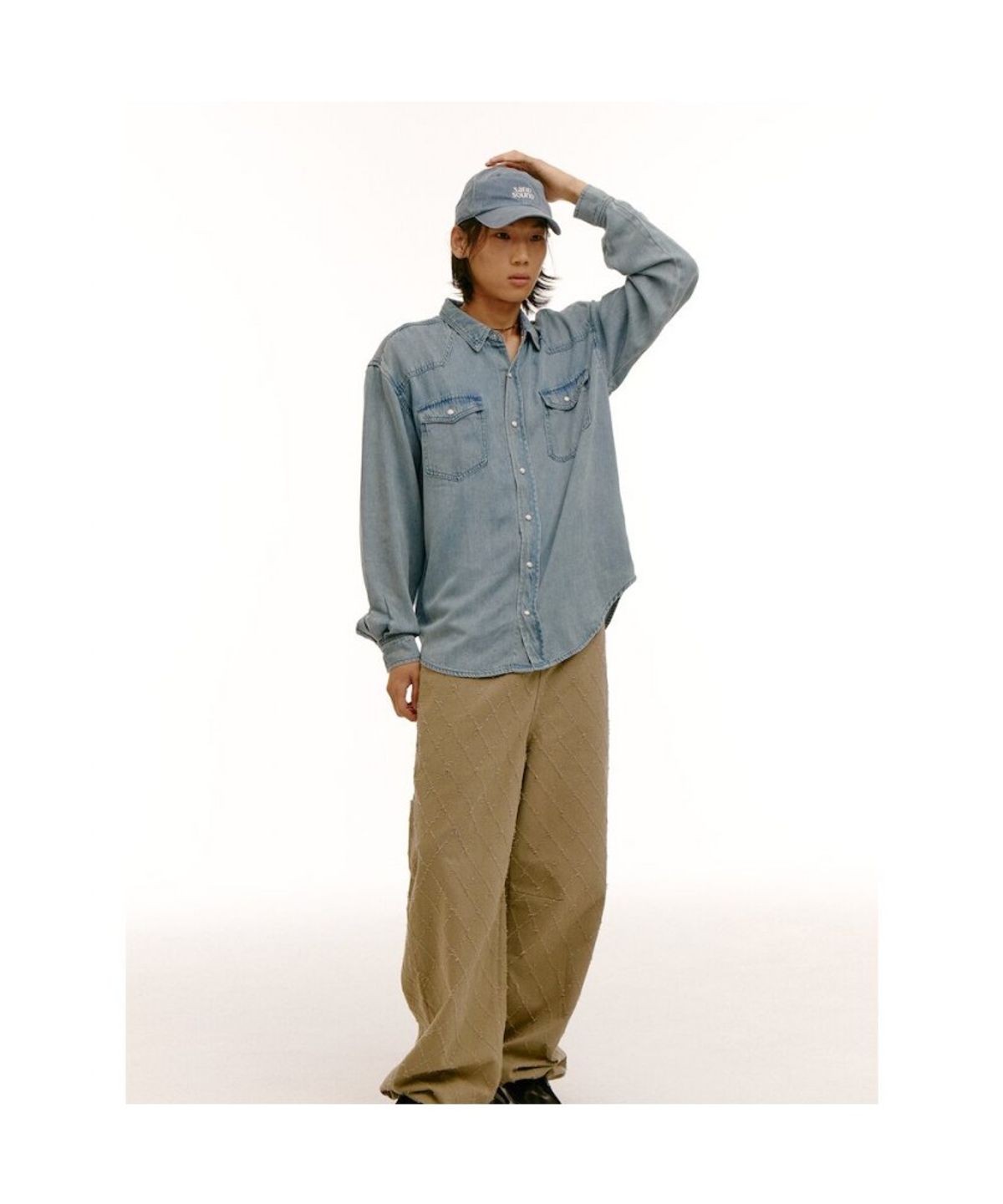 샌드 사운드(SAND SOUND) (UNISEX) 데님 셔츠  스카이 블루