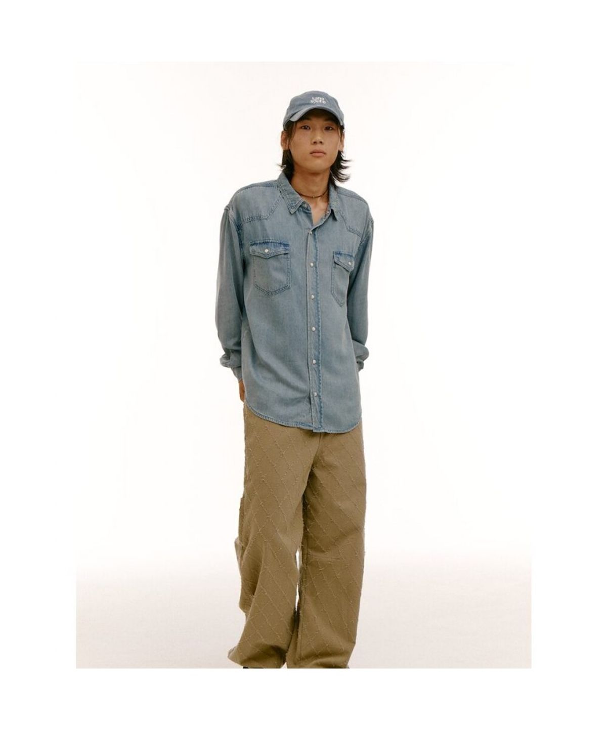 샌드 사운드(SAND SOUND) (UNISEX) 데님 셔츠  스카이 블루
