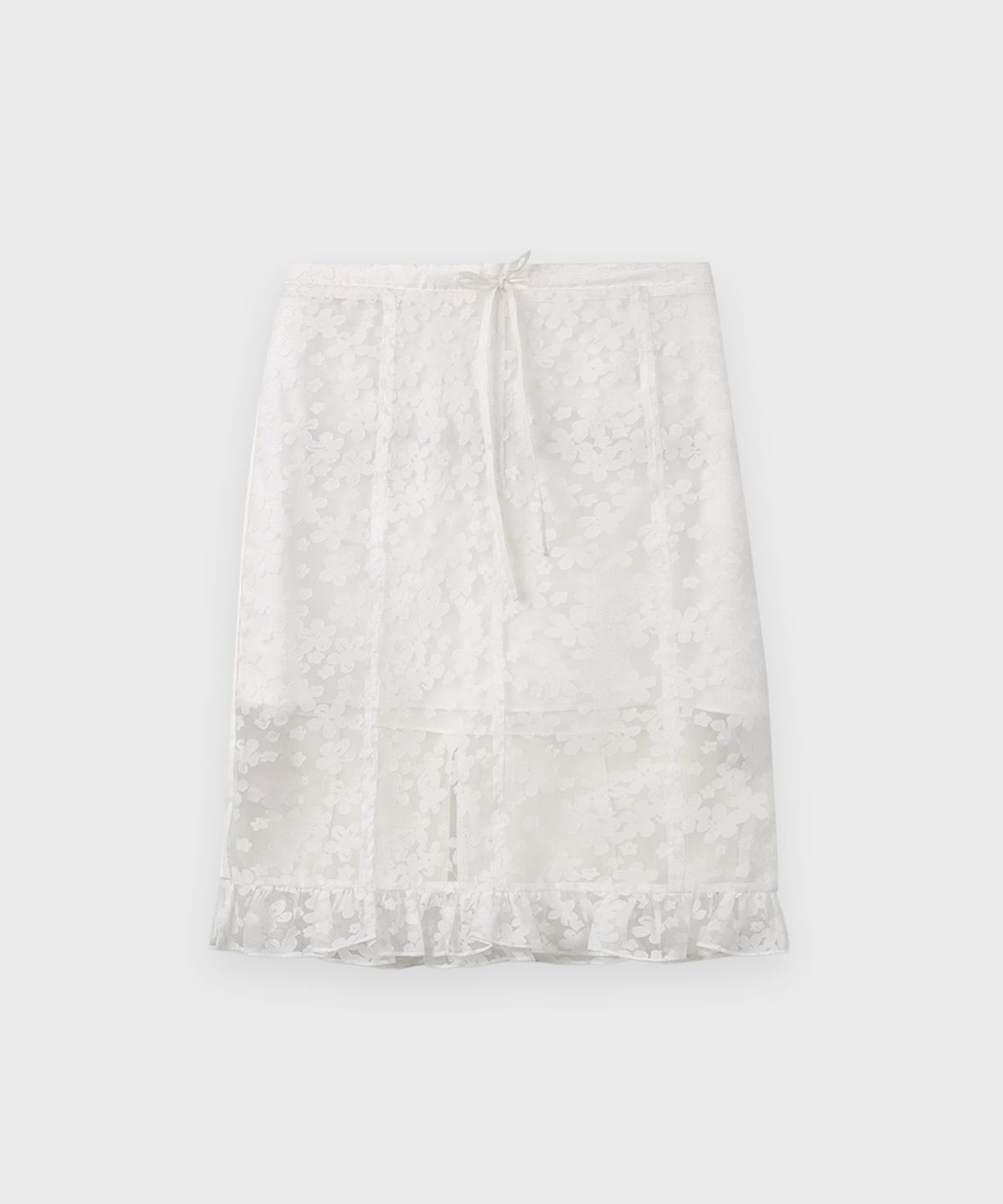 시눈(SINOON) Flower Sheer Skirt (White)