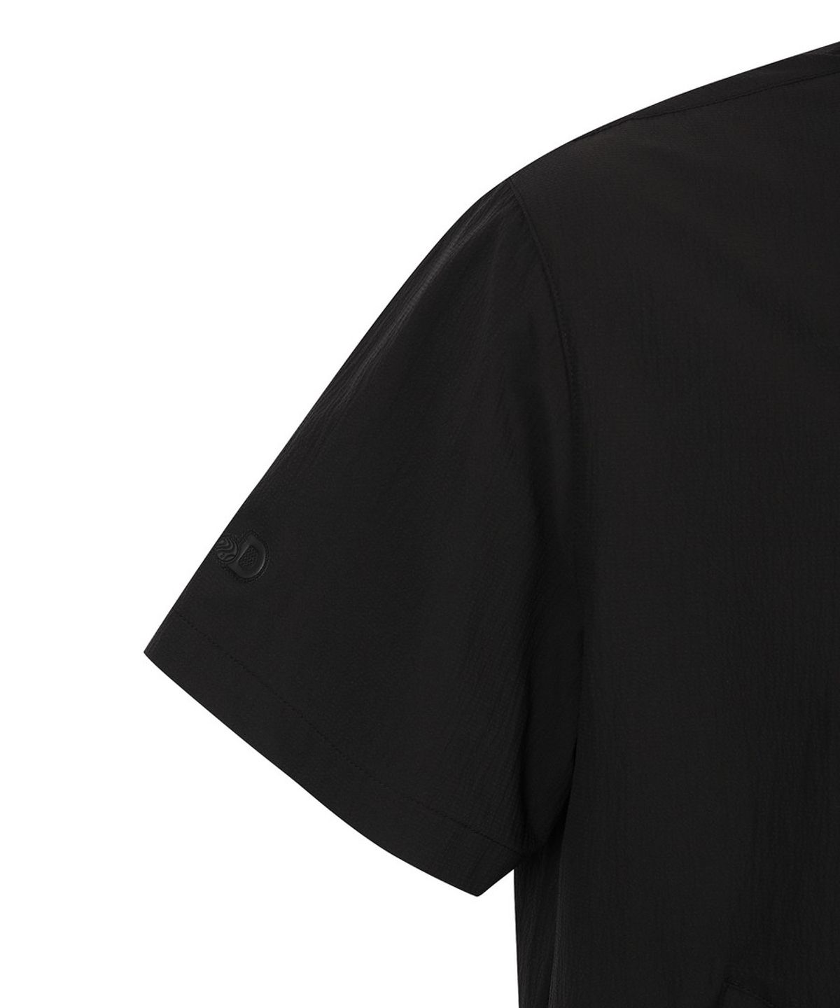디스커버리 익스페디션(DISCOVERY EXPEDITION) 남성 시어서커 하이넥 반팔 집업 자켓 (BLACK)