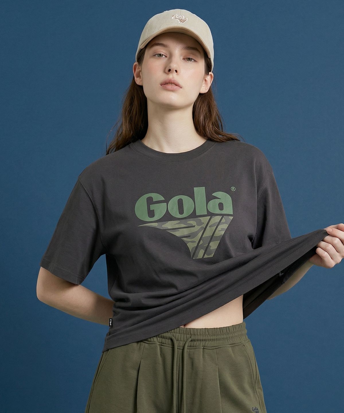골라(GOLA) BIG LOGO T-SHIRT [CHARCOAL]