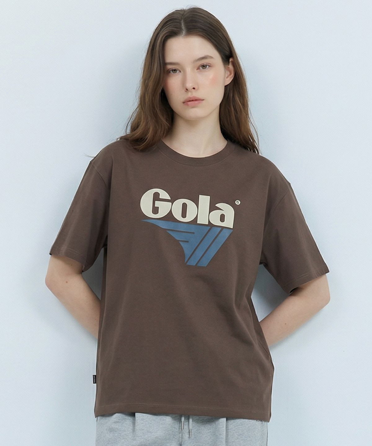 골라(GOLA) BIG LOGO T-SHIRT [BROWN]