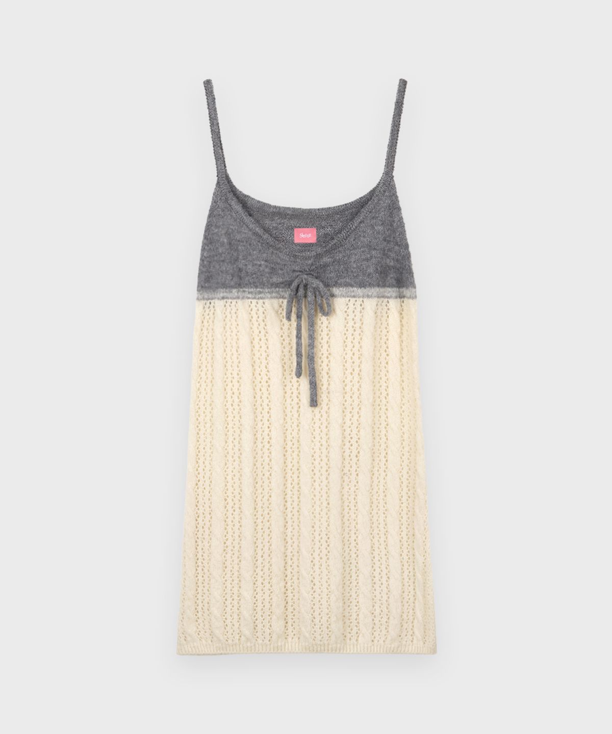 시눈(SINOON) Ribbon Cable Knit One-Piece (Melange Grey)