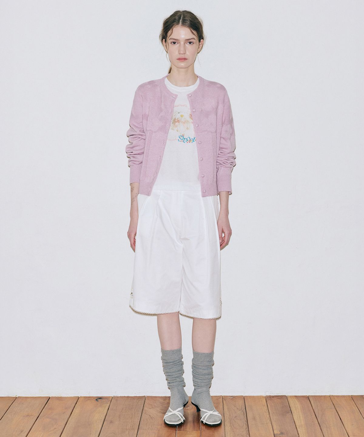 시눈(SINOON) Silver Pebble Half Pants (White)