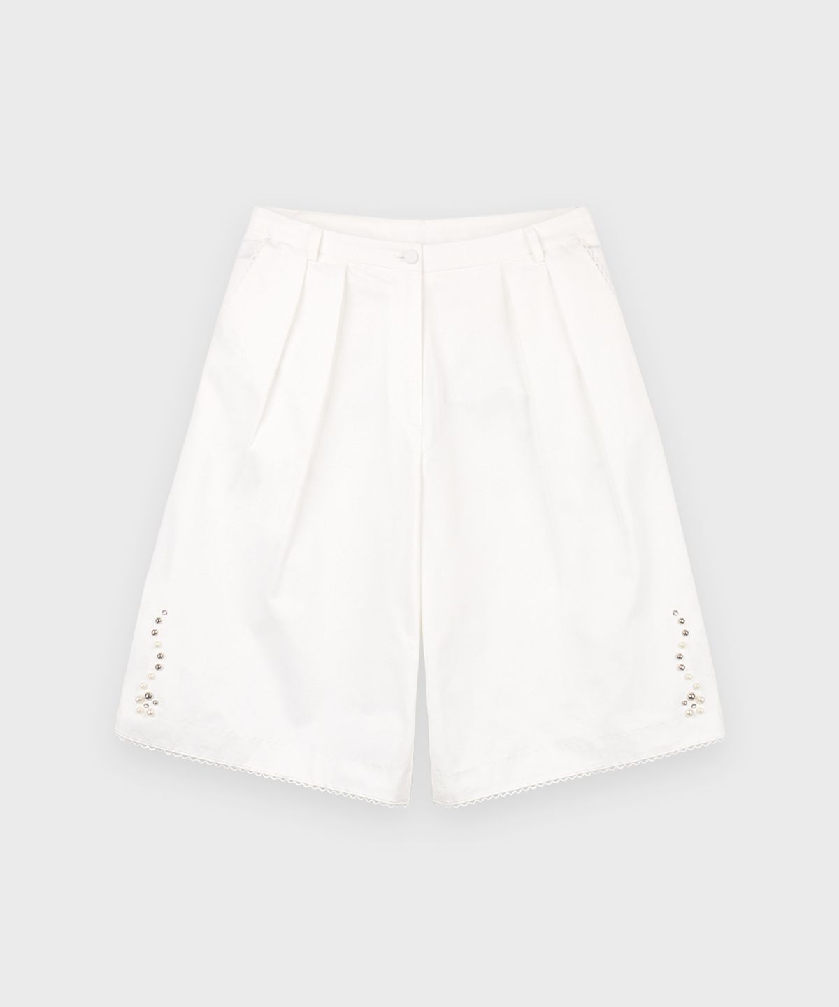시눈(SINOON) Silver Pebble Half Pants (White)
